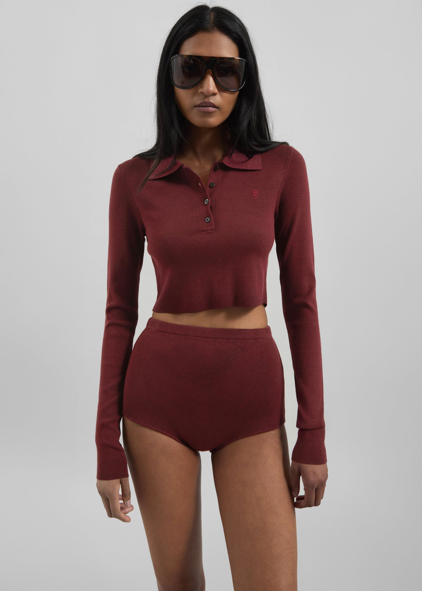 Alissa Knit Briefs - Burgundy