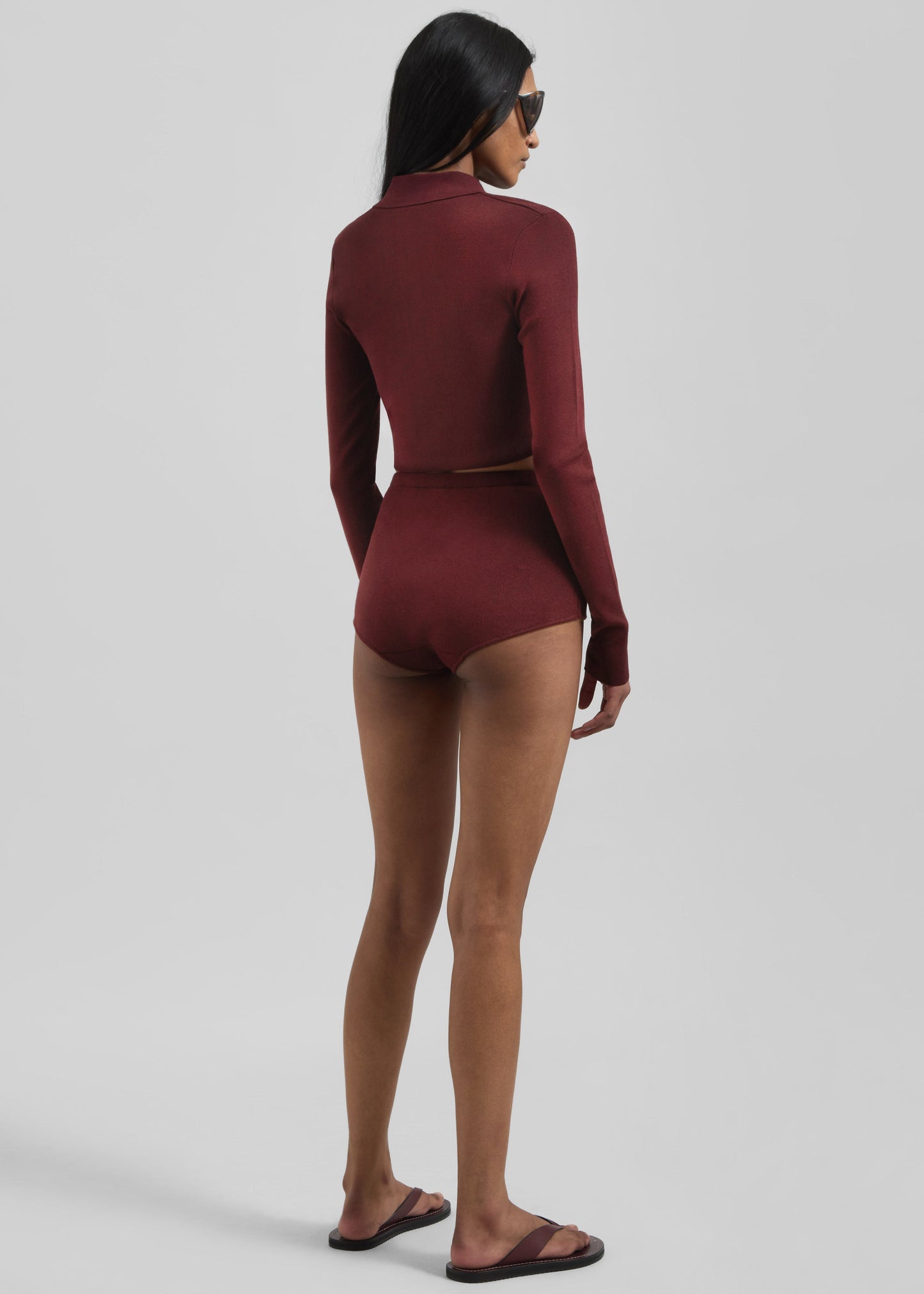 Alissa Knit Briefs - Burgundy
