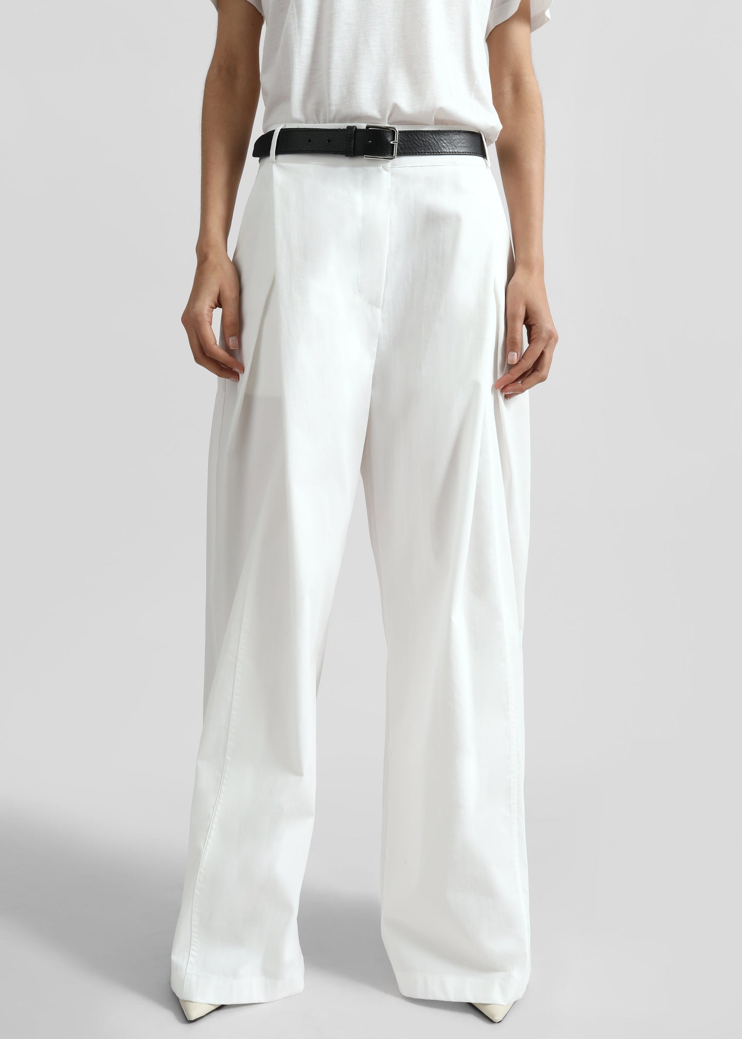 Ballia Pleated Pants - White
