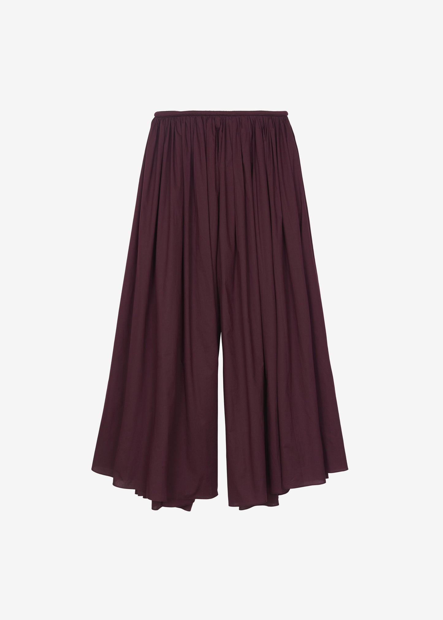 Gaeta Wide Corded Waistband Culottes - Burgundy