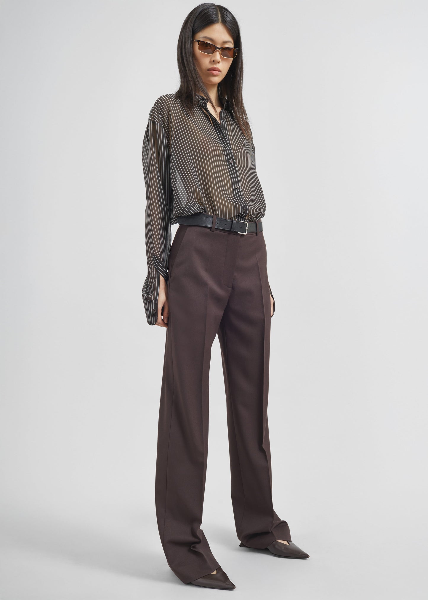 Lenora Straight Trousers - Brown