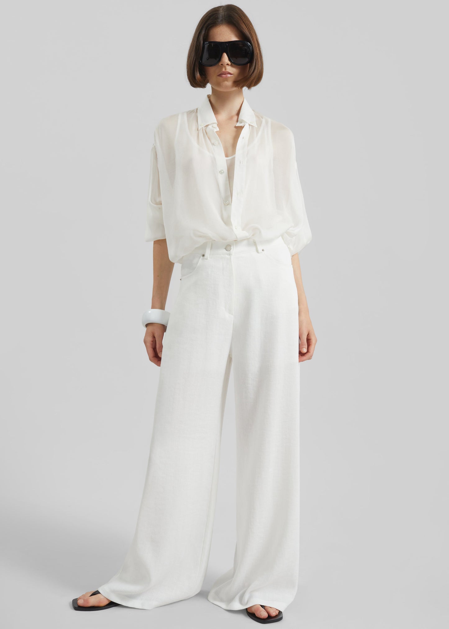 Mapello Wide Leg Pants - White