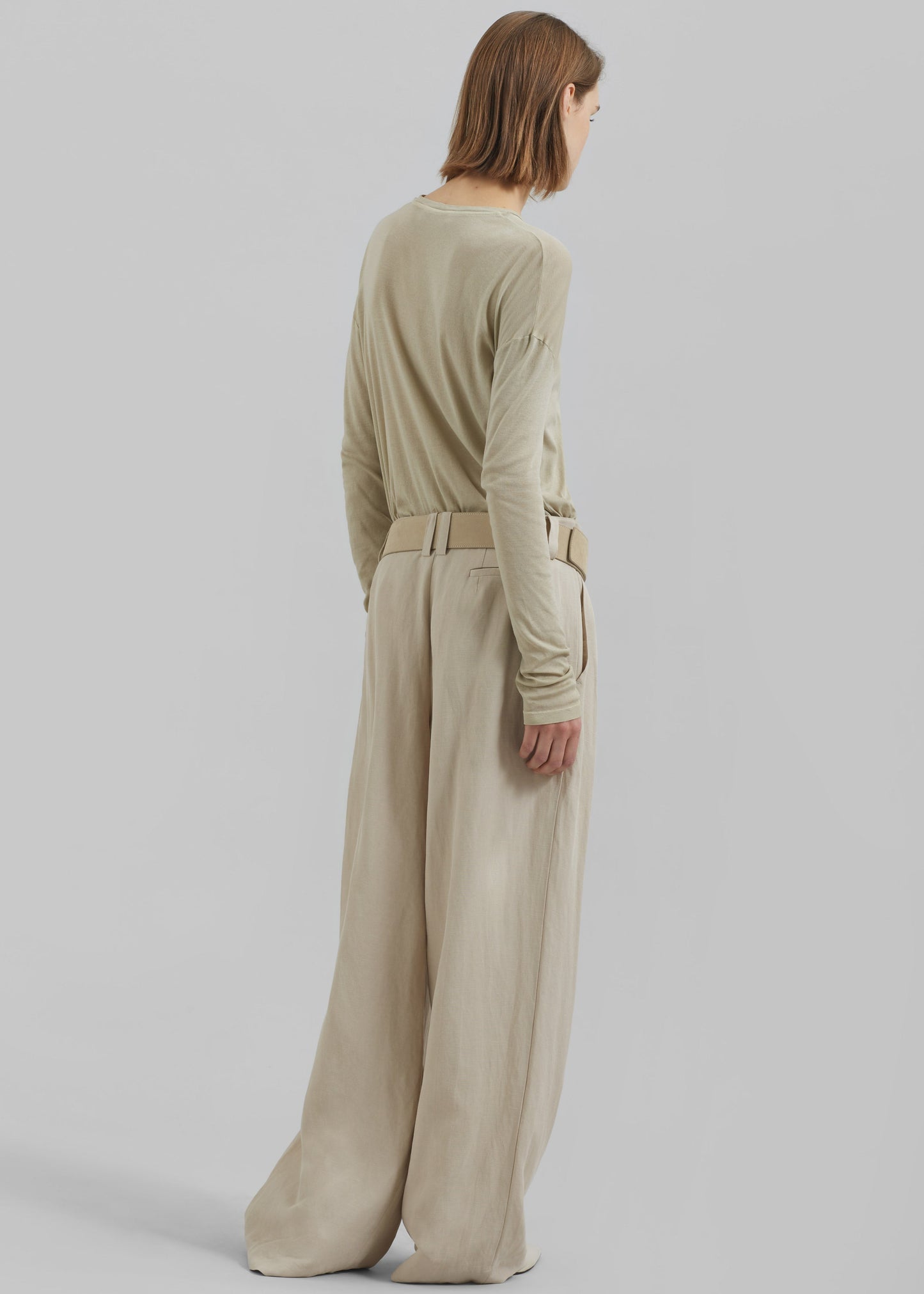 Daytona Pleated Linen Trousers - Cement