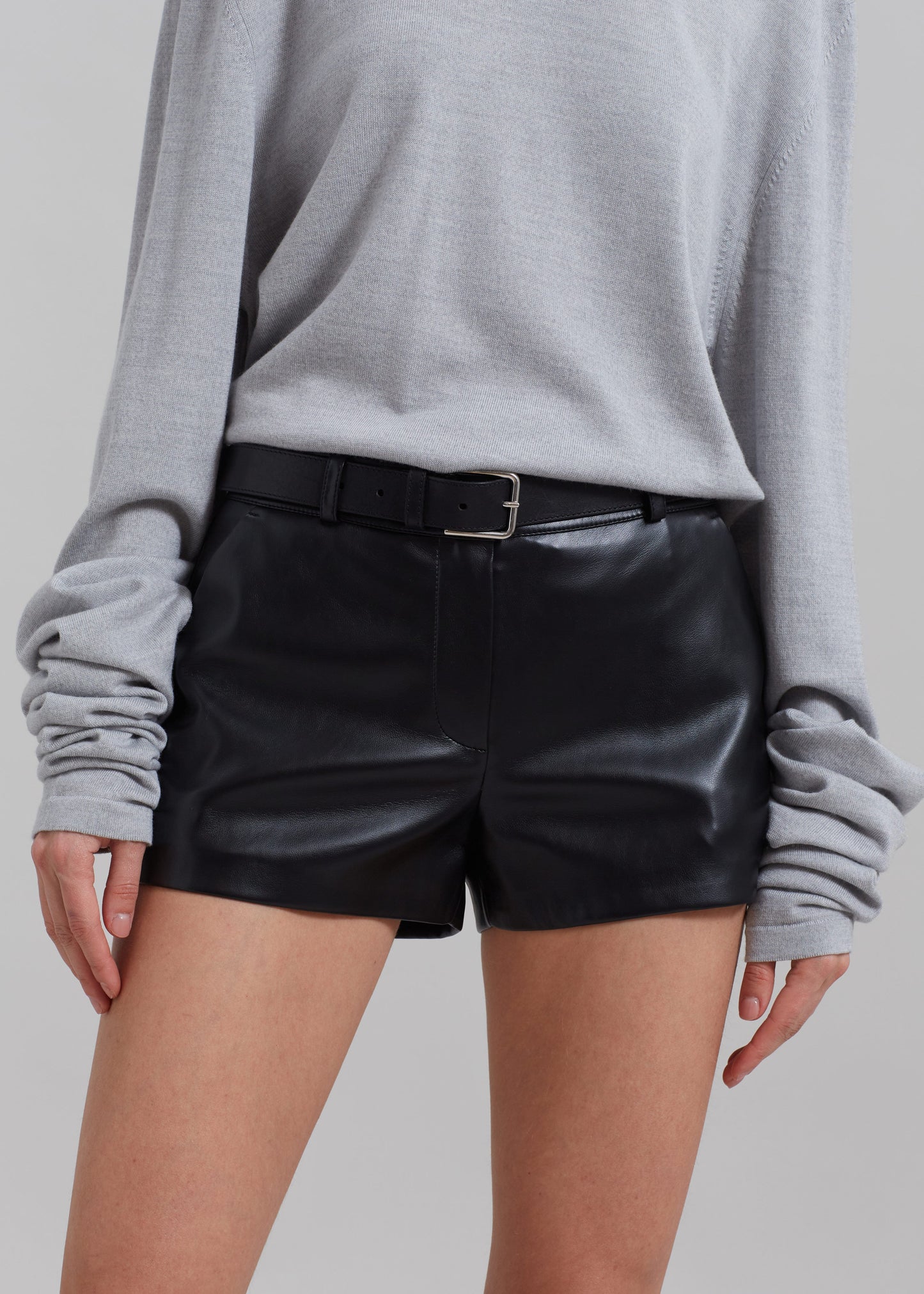 Kate Faux Leather Shorts - Black